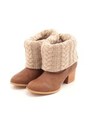 【OUTLET】ニット付きショートブーツ/ベージュ