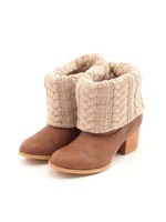 【OUTLET】ニット付きショートブーツ/ベージュ