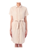 ベルト付きピンタックシャツワンピース/ベージュ系(051)