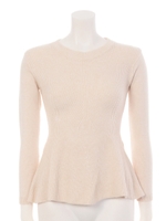 ペプラムニットセーター/ブラック