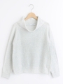 変わり編みニットプルオーバー/グレー