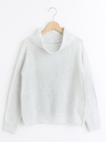 変わり編みニットプルオーバー/グレー