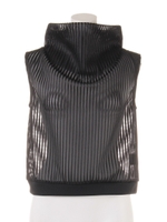 STRIPE MESH SLEEVELESS TOPS/ブラック
