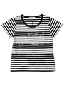 STRIPED JERSEY TOP/BLACK