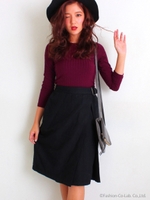 【chille anap】ツイル起毛ラップスカート/KHA