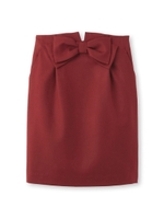 ウエストリボンサキソニースカート/ワインレッド(063)