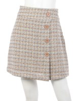 ツイードミニスカート/ベージュ