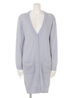 ロングニットカーデ/アイボリー