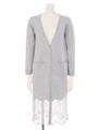 裾レースカーデ/ライトグレー