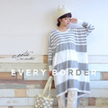 EVERYボーダードロップショルダーワイドワンピース