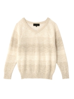 [L]ブライトリネンスラブボーダーニット/ベージュ系(551)