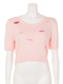 lip knit tops/pink