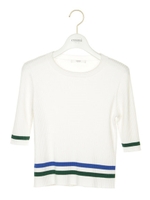 【emmi atelier】ラインニットプルオーバー/OWHTxBLU