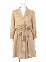 オリジナル幾何学柄コートワンピ/ピンク