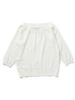 コットンカシミヤカラーショートニット/ブルー