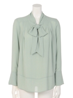 ジョーゼットボウタイブラウス/ネイビー