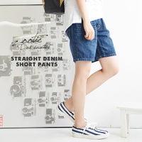 ストレートデニムショートパンツ