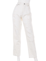 ダメージホワイトデニム/ホワイト