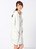 フードロングカーデ/アイボリー