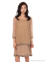 フラワーラッセルスウェードレースワンピース/キャメル