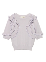 半袖フリルニットプルオーバー/ORG