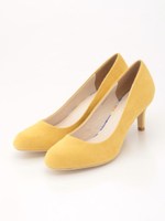 【足幅ゆったり3E】ミドルヒールプレーンパンプス/BLACKSMOOTH