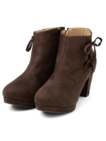 サイド編み上げブーツ/ブラウン