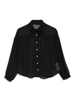 シフォン丸衿ブラウス/ブラック