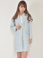 【WEB限定】ジョーゼットチェスターコート/ライトブルー