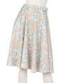 トリムフラワーフレアースカート/ブルー