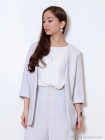 ネックレス付ジャケットブラウスセット (ジャケット+ブラウス+ネックレスSET)/ピンク