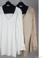 LINEN FRINGE KNIT/ホワイト