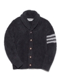 【GELATO PIQUE HOMME】moco moco’ジェラート’サガラ刺繍ショールカーディガン/BLK