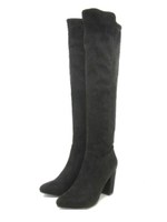 【REZOY】ストレッチロングブーツ/ブラックスエード