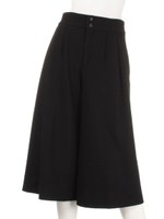 ウールスムースガウチョパンツ/ブラック