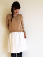 クロップドVネックプルオーバー/L／グレー