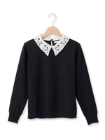 刺しゅうレース襟2WAYニット/オフホワイト(003)