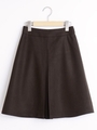 無地タック台形スカート/Ｄ／ブラウン