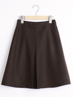 無地タック台形スカート/Ｄ／ブラウン