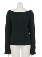 WIDE ROLL KNIT TOP/グリーン