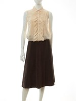 【andGIRL掲載】インナーキャミ付ブラウス/黒