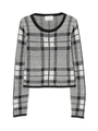 ジャガードチェックニットTOP/BORDEAUX