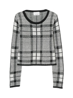 ジャガードチェックニットTOP/BORDEAUX