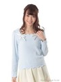 スピンドルスカラップテレコTOPS/ブルー