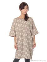スワニージャカードワンピース/ベージュ