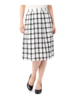 チェックミモレ丈スカート/ブラック(219)
