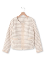 ツイードラメボーダージャケット/ライトベージュ(351)