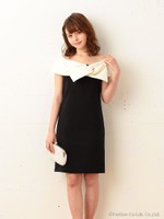 リボンドレス/ブラック×オフ