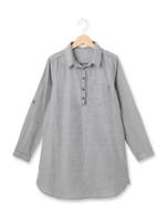 チュニックシャツワンピース/ブルー(092)