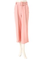 ベルト付きガウチョパンツ/キャメル